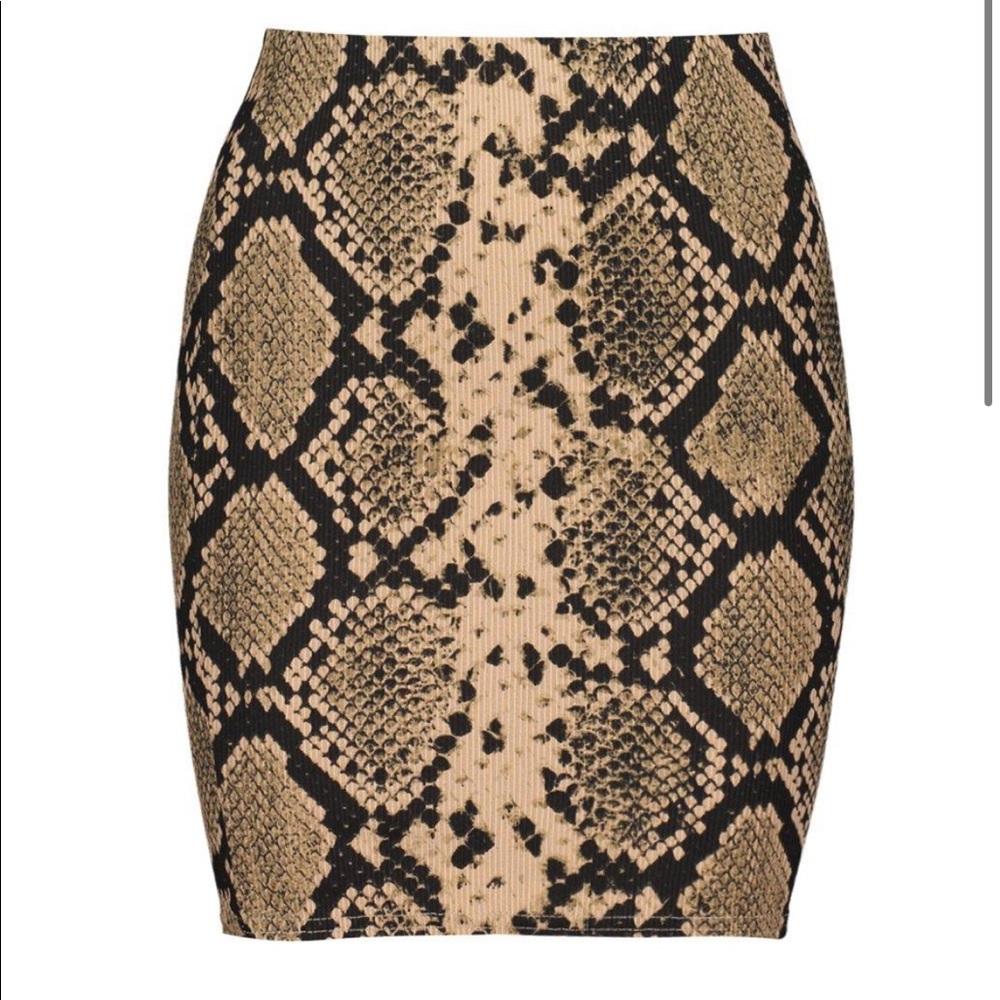 Boohoo Snake Pattern Mini Skirt